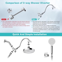 Douche à main multifonction en plastique ABS finition chromée, 5 modes de jet, pommeau de douche pluie, ensemble complet avec bras, tuyau et support