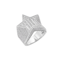 Bagues Hiphop en argent sterling 925 plaqué or 14 carats, nouvelle arrivée, diamants baguette GRA, étoile de David, moissanite pour hommes