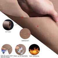 Papel de Transferencia de Calor Antiadherente YS, Lámina de PTFE Reutilizable para Prensa de Calor, Resistente al Calor, Fácil de Desmoldar, Lámina de PTFE Marrón