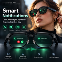 Lunettes intelligentes AR avec écran à guide d'ondes couleur, cadre en ABS, commande par bouton tactile, offrant une traduction en temps réel et une navigation