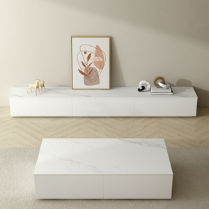 Table basse en <span class=keywords><strong>dalle</strong></span> <span class=keywords><strong>de</strong></span> roche avec rangement, ensemble meuble TV moderne en bois, meuble <span class=keywords><strong>de</strong></span> salon, unité TV - Vente en gros - Product Image 1