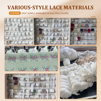 Dentelle en maille brodée florale soluble dans l'eau, en polyester blanc de luxe, personnalisée, pour les culottes de femmes, les vêtements pour enfants, les accessoires de robe
