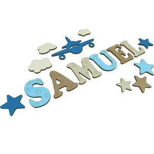 Lettere <span class=keywords><strong>in</strong></span> <span class=keywords><strong>Legno</strong></span> Personalizzate Ecologiche con Stampa UV, Decorazione da Parete per Cameretta, Regalo Personalizzato per Nascita, Battesimo, Compleanno - Product Image 1