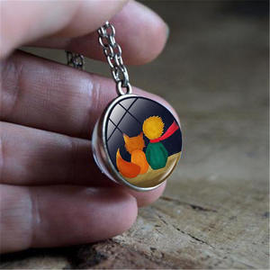 Collier de design de mode double face Cartoon Fox Little Prince Pendant Necklace for Gift - Product Image 5