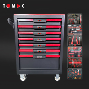 TOMAC armoire à outils d'atelier robuste à 7 tiroirs avec outils 255 pièces ensemble d'outils chariot de rangement roulant/chariot - Product Image 1