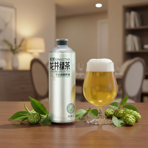 Bière artisanale Kingstar de haute qualité infusée au thé vert Dragon Well, goût doux aux herbes <span class=keywords><strong>et</strong></span> épices, 4,1 % ABV, 1L*6, conditionnée en aluminium - Product Image 6