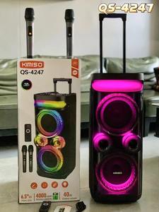Enceintes portables rechargeables KIMISO Twin 6,5 pouces avec batterie, enceinte Bluetooth RGB, enceinte sans fil USB, DJ, karaoké, microphone - Product Image 4