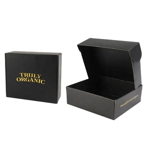 Golden Foil Logo Black Mailing Paper Corrugated Cardboard Box