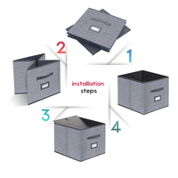 Boîte organisateur pliable paniers en tissu organisation de la maison Cube bac de rangement pour vêtements 4 Pack