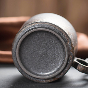 แก้วกาแฟเซรามิคสไตล์เรโทร แก้วลาเต้อาร์ต แก้วเซรามิคเนื้อหยาบ - Product Image 3