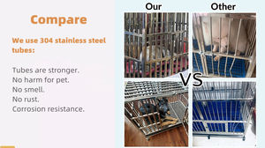 Cage <span class=keywords><strong>pour</strong></span> chien robuste en acier inoxydable 304 avec double porte en métal solide <span class=keywords><strong>pour</strong></span> chiens moyens et grands <span class=keywords><strong>pour</strong></span> hôpital <span class=keywords><strong>pour</strong></span> animaux de compagnie - Product Image 6