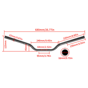 Prix avantageux Accessoires universels 7/8 "22mm Barres de poignée basses Pièces modifiées Guidon de moto Dirt Bike - Product Image 2