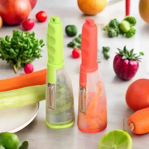 Best Sell Manual Plastic PP <b>Kitchen</b> <b>Gadgets</b> Fruit Peelers & Cutter with Storage Stainless Steel Blade for Apple Vegetable Potato - Product Image 1