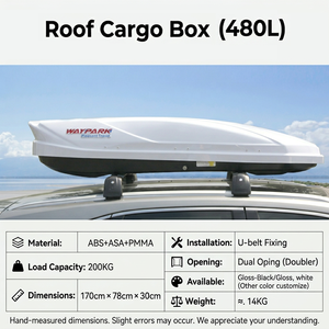 Boîte <span class=keywords><strong>de</strong></span> <span class=keywords><strong>toit</strong></span> universelle pour voiture en ABS 450L, couleurs personnalisées, ouverture double côté, porte-bagages pour SUV Toyota, porte-bagages <span class=keywords><strong>de</strong></span> <span class=keywords><strong>toit</strong></span>, étanche IP54, charge maximale 200 kg - Product Image 2