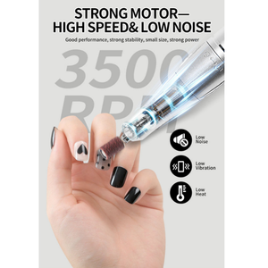 Taladro profesional para uñas, lijadora eléctrica para manicura, torno de esmalte de Gel con fresas, pulidor de Motor - Product Image 4