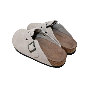 Women's Suede Cork Sole Clogs Buckle Strap <b>Closed</b> <b>Toe</b> <b>Mules</b> Soft Comfort Slip On Casual Shoes - Product Image 6