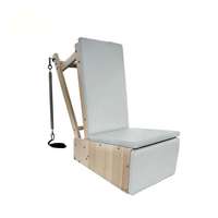 Chaise de Pilates pliable avec résistance réglable, cadre en bois naturel pour l'entraînement du tronc à domicile et en studio