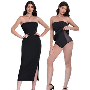 Vestido <span class=keywords><strong>Maxi</strong></span> moldeador de tubo sin tirantes para Mujer | Moldeador de cuerpo incorporado, compresión de corte alto | No se requiere sujetador/Ropa interior para fiesta - Product Image 1