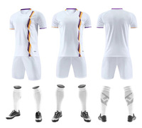 MAQVOB yüksek bel erkek özel futbol forması katı renk mütevazı futbol eşofman XXL boyutu Activewear üretici seti