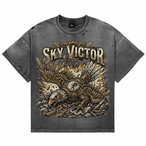 T-shirt décontracté pour homme en coton respirant, coupe oversize, col rond, manches courtes, style vintage délavé à l'acide, avec impression personnalisée sur le devant - Product Image 1