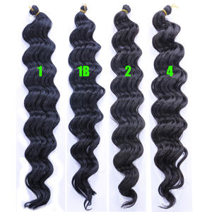 Échantillon gratuit afro crochet tresses doux <span class=keywords><strong>dread</strong></span> serrures crochet tresses cheveux 90g vague profonde synthétique cheveux bouclés pour les femmes - Product Image 5