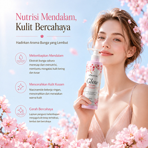 KORMESIC - Loción Corporal Glow Sakura de 500 ml con Certificación Bpom, Niacinamida, Iluminadora, para Mujer, Halal, Natural - Product Image 4