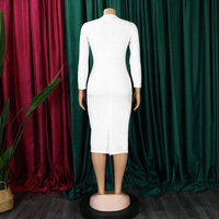 Robes d'Été Plissées à Col Rond pour Femme, Robes Crayon Élégantes de Bureau, Robe Midi Décontractée Slim à Manches Longues Irrégulières
