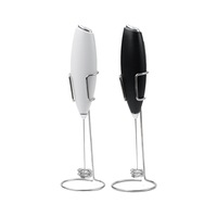 Nouveau Mousseur à Lait Puissant, Mini Mousseur à Lait Portable en Acier Inoxydable pour Café et Matcha avec Support