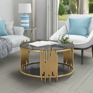 Журнальный столик в стиле середины века из золотистой нержавеющей стали для домашнего бара - Product Image 6