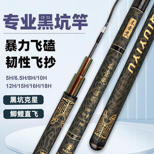 Canne à pêche télescopique Luyiyu 6m 5H-18H en fibre de carbone, canne à pêche à la carpe noire, action extra rapide - Product Image 1