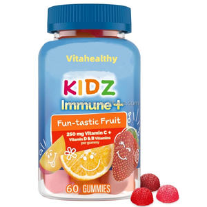 Integratori Alimentari per il Supporto Immunitario dei Bambini, Caramelle Gommose Aromatizzate con Vitamina <span class=keywords><strong>C</strong></span>, Vitamine del Gruppo B e D, Gusto Frutta Fantastica - Product Image 1