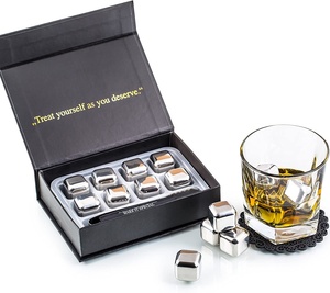 6 cái biểu tượng tùy chỉnh tái sử dụng Whisky lạnh rượu vang ice cubes Stones thép không gỉ Ice Cooler Cubes Set - Product Image 2