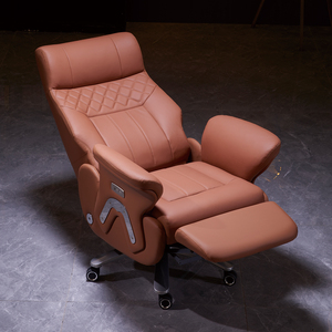 Sedia da <span class=keywords><strong>Ufficio</strong></span> Direzionale di Lusso Ergonomica, Girevole e Regolabile in Vera Pelle, Design Moderno - Product Image 2