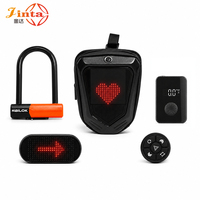 Ensemble de cyclisme intelligent haut de gamme avec sac à affichage LED, télécommande sans fil, feu arrière intelligent ART 2, antivol en U et gonfleur de pneus numérique pour vélo et vélo électrique