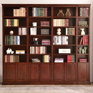 American Vintage Modern <strong>Solid</strong> <strong>Wood</strong> Floor-to-Ceiling Wall Mount <strong>Bookcase</strong> for Home Office &amp; Living Room - Product Image 1