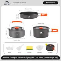 Ensemble de cuisine de camping portable en alliage d'aluminium, kit de casseroles et poêles pliables, cuisinière pour la randonnée et le camping