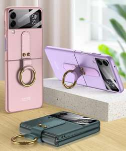 Étui de téléphone en cuir pour <span class=keywords><strong>Galaxy</strong></span> <span class=keywords><strong>z</strong></span> flip 5 4 étui/étui de téléphone en cuir plié avec support d'anneau pour étui SAM <span class=keywords><strong>Galaxy</strong></span> zfold 4 5 - Product Image 5