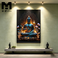 Cuadro de Buda en Lienzo, Impresión Artística en Lienzo, Póster Decorativo con Marco de Buda, Decoración Religiosa para Sala de Estar, Decoración del Hogar