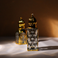 Flacon de parfum carré en verre doré de luxe, imprimé sérigraphié et traité UV, avec bouchon à vis, pour sérum de soin et collyre