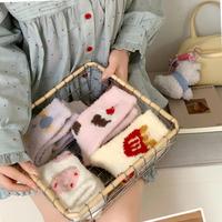 Chaussettes douillettes et moelleuses pour femmes, imprimé visage souriant amusant, douces et chaudes pour le temps froid, usage quotidien décontracté, ensemble de chaussettes multicolores tendance