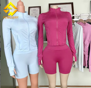 Set Celana Pendek Biker Musim Panas Fashion Wanita Jaket Resleting Lengan Panjang 2 Potong Set Celana Pendek Wanita - Product Image 6