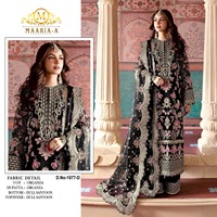 Organza lourd avec broderie séquence travail costume pakistanais pour les femmes mariage et fête porter disponible à un prix abordable