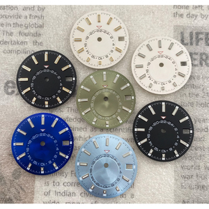 Esfera de reloj luminosa verde de 28.5mm con diseño de rayas solares, nuevos accesorios compatibles con el movimiento NH35 - Product Image 1