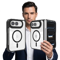 Coque de téléphone magnétique transparente anti-jaunissement pour iPhone Duo, protection directe d'usine