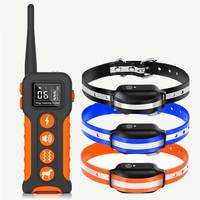 Trainingshalsband für Hunde, wiederaufladbar, wasserdicht, mit Piepton, Vibration und Schockfunktion, mit Fernbedienung für 2 große Hunde
