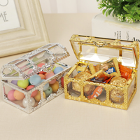 Boîte à bonbons en forme de coffre au trésor, boîte à dragées de mariage, mini-boîtes cadeaux, boîte de rangement transparente en plastique de qualité alimentaire pour bijoux