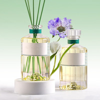 Bouteille de Diffuseur d'Arôme en Verre Transparent de 250 ml avec Bâtonnets, Étiquettes Personnalisées pour Décoration d'Intérieur, avec Boîte