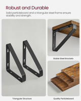 Étagère flottante industrielle en bois SONGMICS, style vintage, multifonctionnelle, gain de place, support mural pour épices, présentoir pour le salon