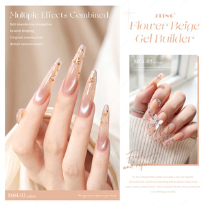 JTING 8 Colors Glass Flower Beige Builder <b>Gel</b> Polish <b>Set</b> <b>Nail</b> Extension Hard <b>gel</b> HEMA/TPO Free for building Strengthening Salon - Product Image 4