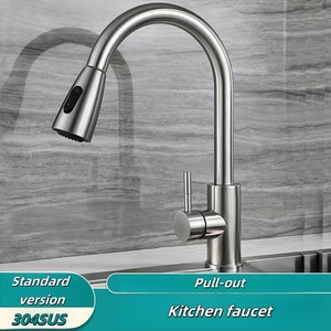 Soldes Chaudes Robinet de Cuisine Robuste en Nickel Brossé avec Douchette Extractible SUS 304, Mitigeur Monocommande pour Évier de Cuisine - Product Image 5